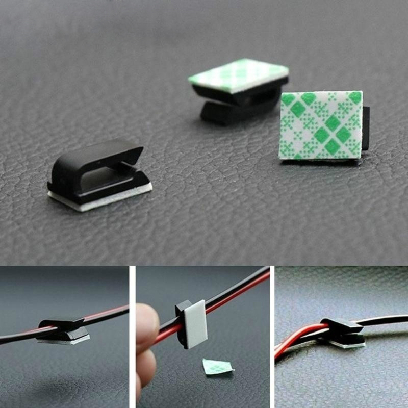 Cable Staple Clip - 20 stücke Selbst-klebe Auto Feste Clip