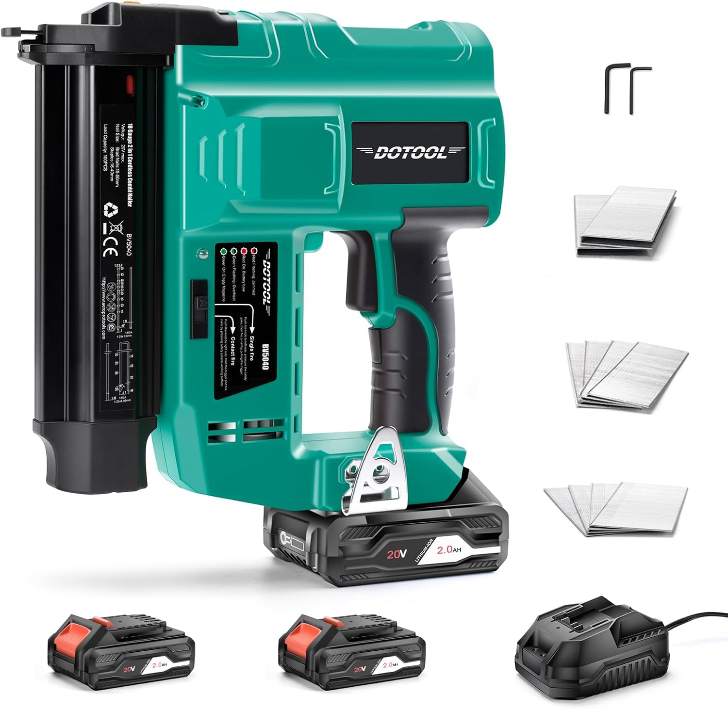 Home Improvement Brad - Akku-Nagelpistole, 2-in-1 Elektrischer Tacker mit 1000