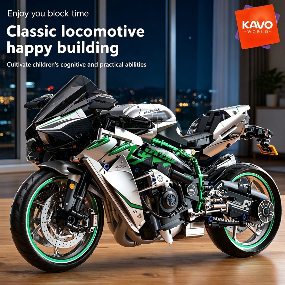 Home Improvement Boys - KAVOWORLD 1:5 Klassische Lokomotiv-Motorrad-Bausteine 2248 Teile