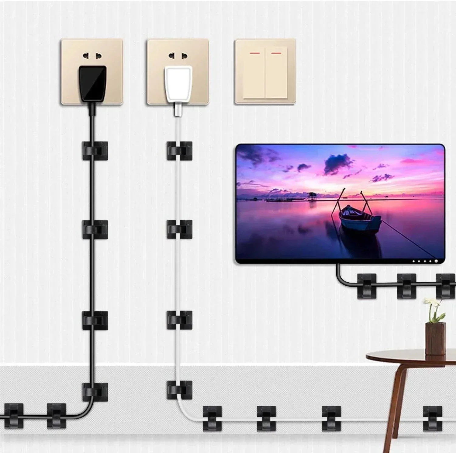 Selbst klebende USB-Kabel Orga – Cable Staple Clip Bewertung und Preis